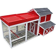 ZooVilla Red Barn Chicken Coop with Roof Top Planter, 8 Chicken Capacity