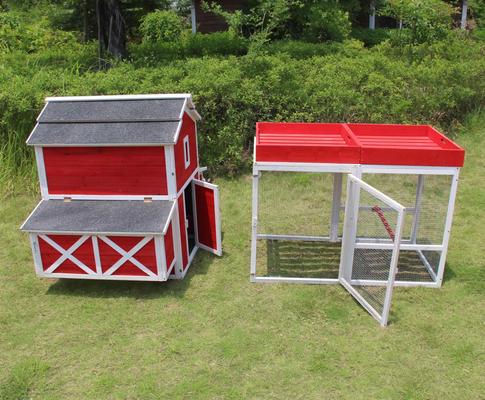 Show full view: ZooVilla Red Barn Chicken Coop with Roof Top Planter, 8 Chicken Capacity slide 4 of 9