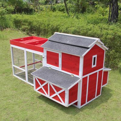 Show full view: ZooVilla Red Barn Chicken Coop with Roof Top Planter, 8 Chicken Capacity slide 2 of 9