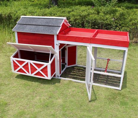 Show full view: ZooVilla Red Barn Chicken Coop with Roof Top Planter, 8 Chicken Capacity slide 3 of 9