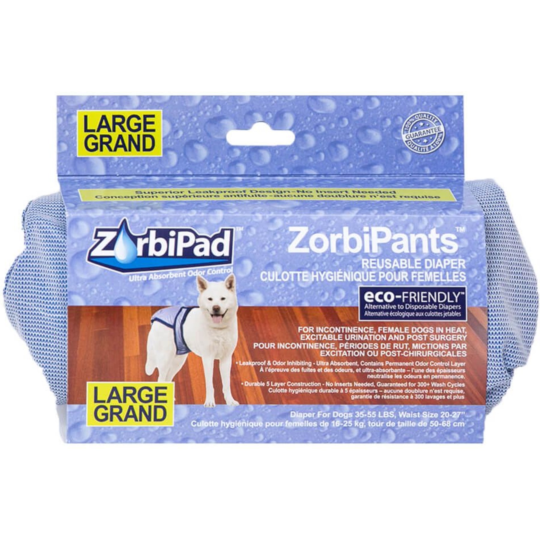 ZorbiPad ZorbiPants Dog Diaper, Large