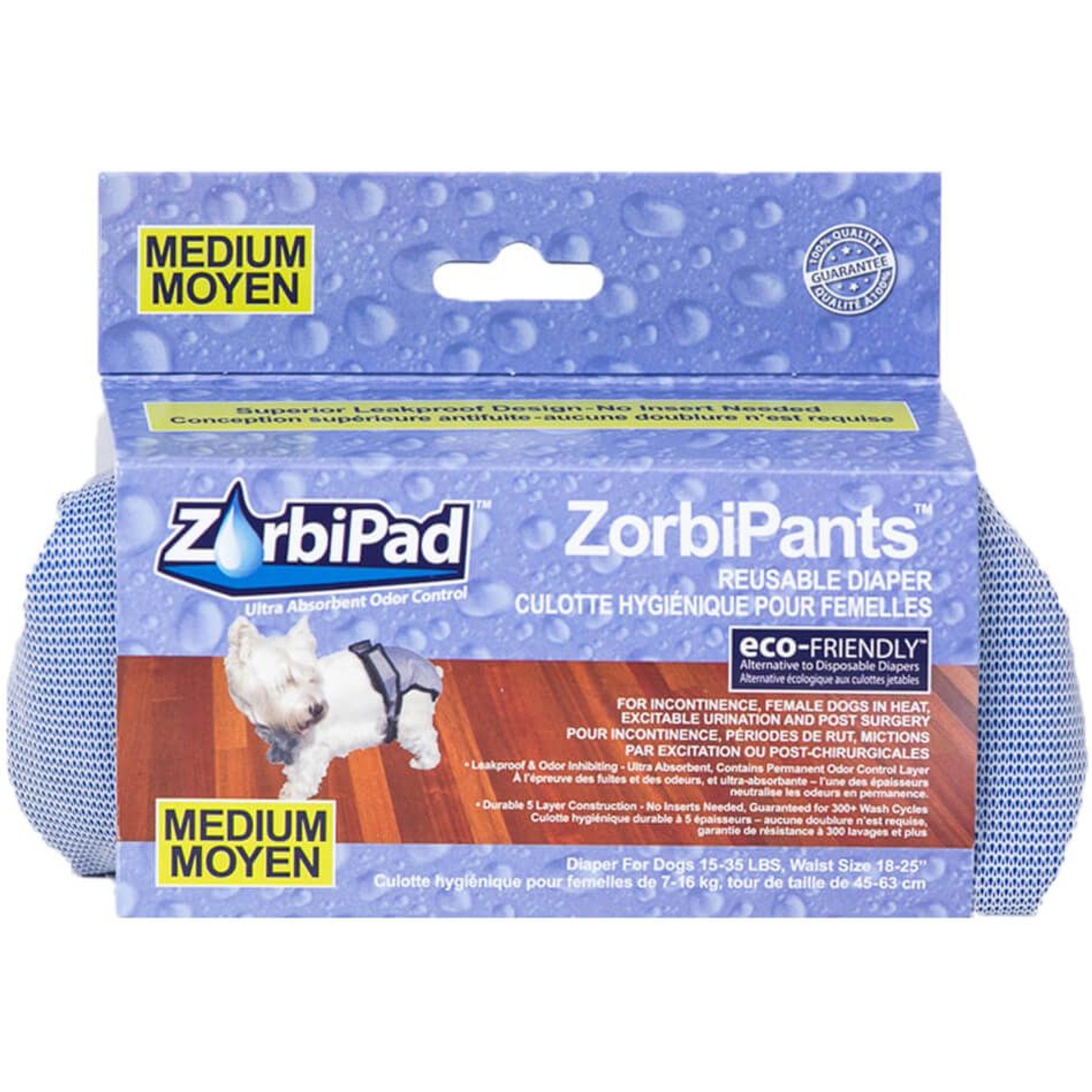 ZorbiPad ZorbiPants Dog Diaper, Medium