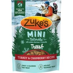 Zuke's Mini Naturals Holiday Trees Turkey & Cranberry Recipe Dog Treats, 5-oz bag