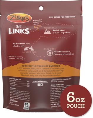 Show full view: Zuke's Lil' Links Chicken & Apple Recipe Gluten-Free Soft & Chewy Dog Treats, 6-oz pouch slide 3 of 15