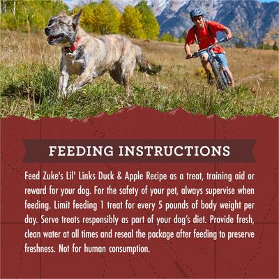 Show full view: Zuke's Lil' Links Sausage-Style Real Meat, Duck & Apple Recipe Gluten-Free Adult Soft & Chewy Dog Treats, 12-oz bundle slide 10 of 14