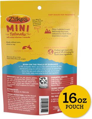 Show full view: Zuke's Mini Naturals Beef Recipe Dog Treats, 16-oz pouch slide 3 of 15
