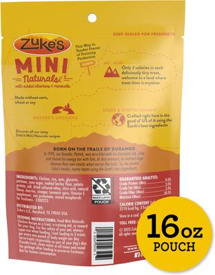 Show full view: Zuke's Mini Naturals Chicken Recipe Training Dog Treats, 16oz pouch slide 3 of 15