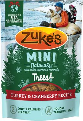 ZUKE'S Mini Naturals Holiday Trees Turkey Cranberry Recipe Dog