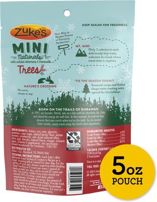 Show full view: Zuke's Mini Naturals Holiday Trees Turkey & Cranberry Recipe Dog Treats, 5-oz bag slide 3 of 13