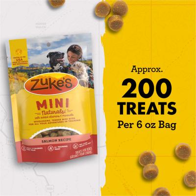 Show full view: Zuke's Mini Naturals Salmon Recipe Training Dog Treats, 6-oz bag slide 9 of 14
