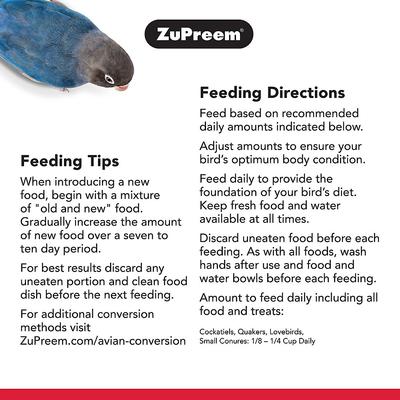 Show full view: ZuPreem AvianBreeder FruitBlend with Natural Fruit Flavors Bird Food, 2-lb bag slide 3 of 6