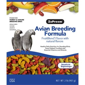 ZuPreem AvianBreeder FruitBlend with Natural Fruit Flavors Parrot & Conure Food, 2-lb bag