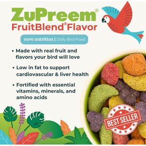 ZuPreem FruitBlend Flavor with Natural Flavors Daily Large Bird Food, 3.5-lb bag