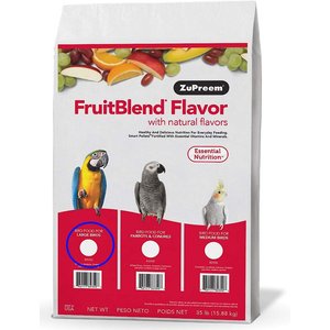 ZuPreem FruitBlend Flavor with Natural Flavors Daily Large Bird Food, 35-lb bag