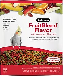 ZuPreem FruitBlend Flavor with Natural Flavors Daily Medium Bird Food, 10-lb bag slide 1 of 7