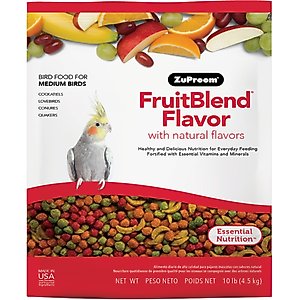 ZuPreem FruitBlend Flavor with Natural Flavors Daily Medium Bird Food, 10-lb bag
