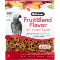 ZuPreem FruitBlend Flavor with Natural Flavors Daily Parrot & Conure Bird Food, 2-lb bag
