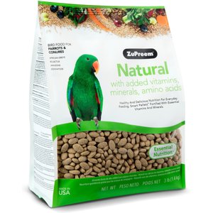 ZuPreem Natural Medium & Large Smart Pellet Bird Food, 3-lb bag