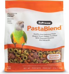 ZuPreem PastaBlend Daily Parrot & Conure Bird Food, 3-lb bag