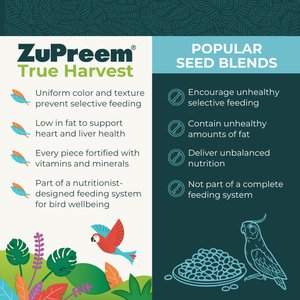 ZuPreem True Harvest Daily Small Bird Food, 2.25-lb bag