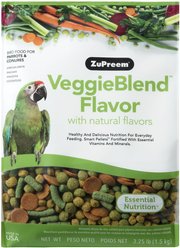 ZuPreem VeggieBlend Flavor with Natural Flavor, Daily Parrot & Conure Food, 3.25-lb bag