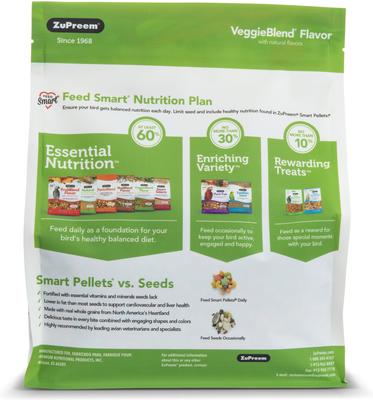 Show full view: ZuPreem VeggieBlend Flavor with Natural Flavor, Daily Parrot & Conure Food, 3.25-lb bag slide 2 of 7