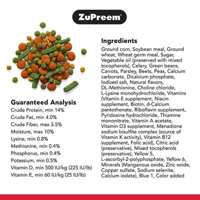 Show full view: ZuPreem VeggieBlend Flavor with Natural Flavor, Daily Parrot & Conure Food, 3.25-lb bag slide 4 of 7