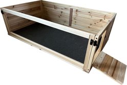 Zylina 1 Bay Healthy Habitat Guinea Pig & Hedgehog Habitat, Natural Wood, 40 x 24 x 12-in