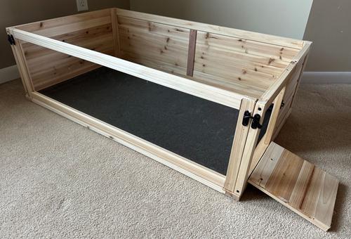 Show full view: Zylina 1 Bay Healthy Habitat Guinea Pig & Hedgehog Habitat, Natural Wood, 40 x 24 x 12-in slide 9 of 9