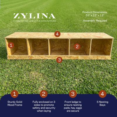 Show full view: Zylina Best Rest 5 Bay Bird Nesting Box, 57x13-in slide 2 of 9