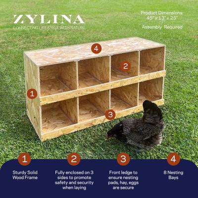 Show full view: Zylina Best Rest 8 Bay Bird Nesting Box, 46x13-in slide 2 of 8