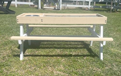 Show full view: Zylina "Chick-nic" Picnic Table Chicken Feeder, Large, Tan slide 6 of 9