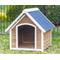 Show in main carousel: Zylina Country Lodge PVC Roof Pine Wood Dog Outdoor Dog House, Brown, Medium slide 1 of 7