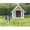 Show in main carousel: Zylina Country Lodge PVC Roof Pine Wood Dog Outdoor Dog House, Brown, Medium slide 5 of 7