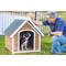 Show in main carousel: Zylina Country Lodge PVC Roof Pine Wood Dog Outdoor Dog House, Brown, Medium slide 4 of 7