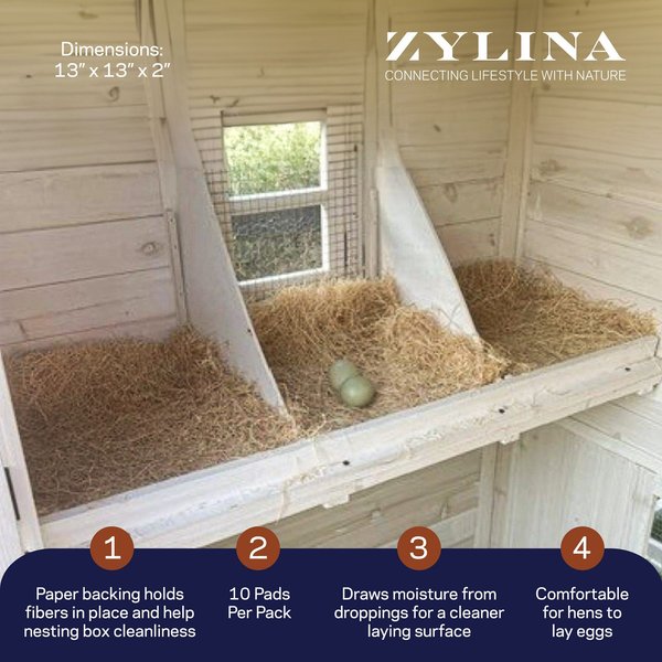 Zylina Extra Thick Chicken Nesting Pads, 13 x 13 x 2-in, 10 count