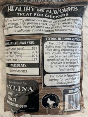 Show full view: Zylina Healthy Grubs Black Soldier Fly Larvae Chicken Treats, 10-oz bag slide 8 of 8
