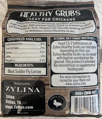 Show full view: Zylina Healthy Grubs Black Soldier Fly Larvae Chicken Treats, 5-lb bag slide 8 of 8