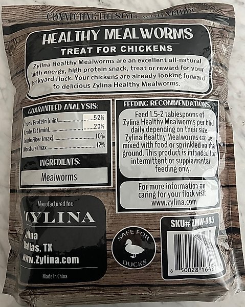 Show full view: Zylina Healthy Mealworms Chicken Treats, 10-oz bag slide 9 of 9