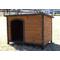 Show in main carousel: Zylina Large Cabin Asphalt Roof Pine Wood Outdoor Dog House, Brown, Medium slide 1 of 9