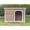 Show in main carousel: Zylina Log Cabin PVC Roof Pine Wood Outdoor Dog House, Brown, Medium slide 3 of 9