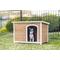 Show in main carousel: Zylina Log Cabin PVC Roof Pine Wood Outdoor Dog House, Brown, Medium slide 5 of 9