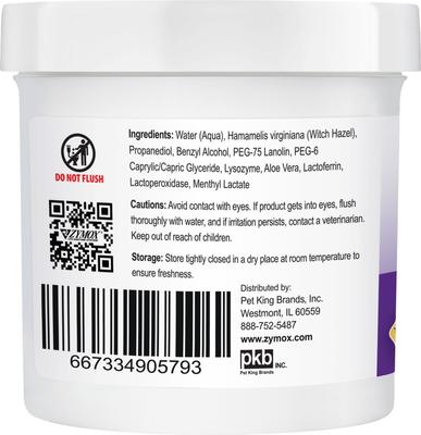 Show full view: Zymox Advanced Enzymatic Dog & Cat Ear Wipes, 7.05-fl oz bottle, 100 count slide 3 of 8