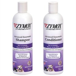 Zymox Advanced Enzymatic Oatmeal Conditioner, 12-fl oz bottle + Oatmeal Cat & Dog Shampoo, 12-fl oz bottle