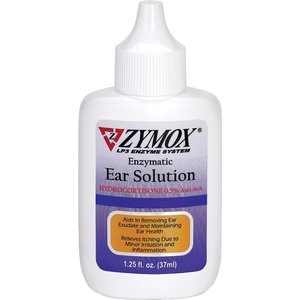Zymox Ear Infection Solution with .5% Hydrocortisone for Dogs & Cats, 1.25-fl oz bottle