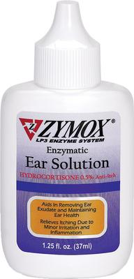 Show full view: Zymox Ear Infection Solution with .5% Hydrocortisone for Dogs & Cats, 1.25-fl oz bottle slide 1 of 9