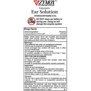 Zymox Ear Infection Solution with .5% Hydrocortisone for Dogs & Cats, 1.25-fl oz bottle