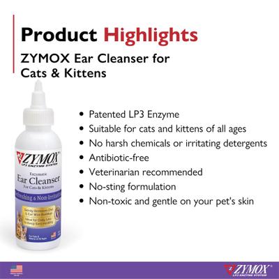 Show full view: Zymox Enzymatic Cat & Kitten Ear Cleanser, 4-fl oz bottle slide 4 of 9