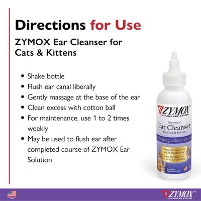 Show full view: Zymox Enzymatic Cat & Kitten Ear Cleanser, 4-fl oz bottle slide 5 of 9