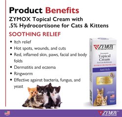 Zymox Enzymatic Cat & Kitten Topical Cream with 0.5% Hydrocortisone, 1-fl oz tube slide 2 of 6